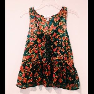 MULTICOLOR FLORAL FLOWY TANK TOP